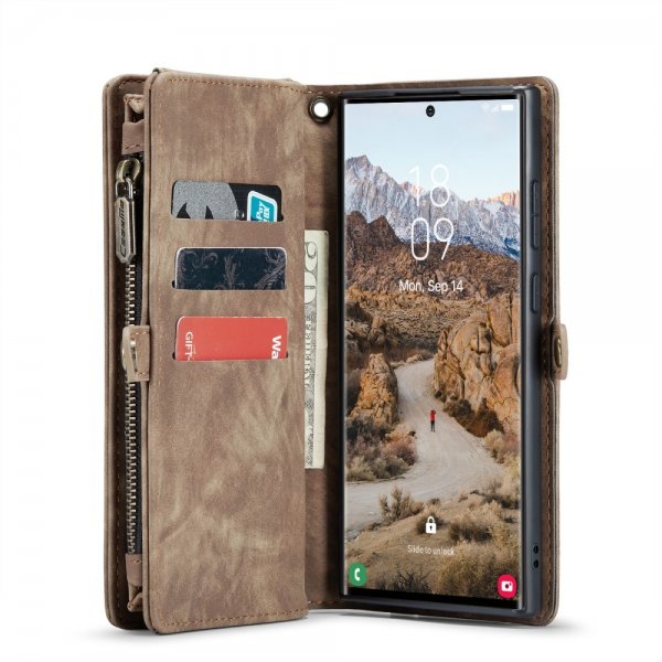 CaseMe Samsung Galaxy S25 Ultra Fodral 008 Series Löstagbart Skal Brun