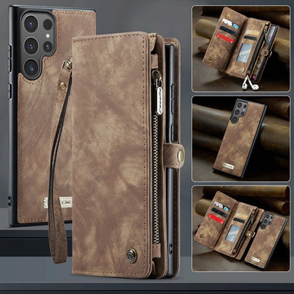 CaseMe Samsung Galaxy S25 Ultra Fodral 008 Series Löstagbart Skal Brun