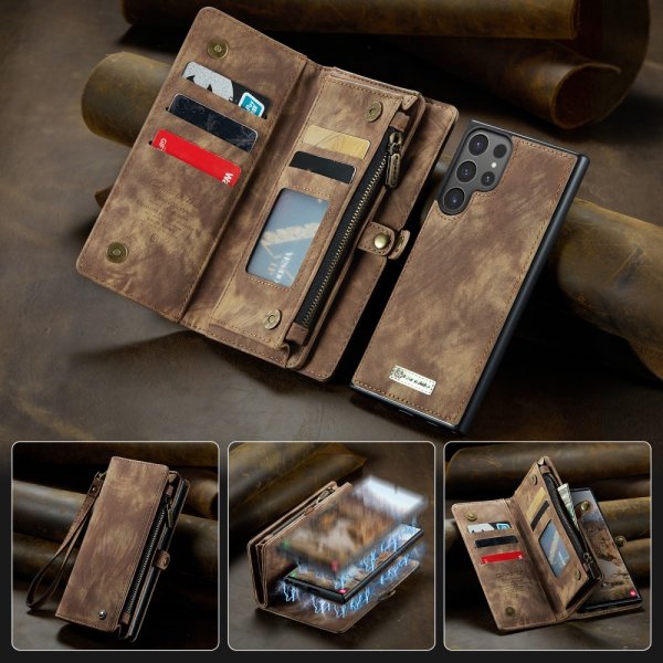 CaseMe Samsung Galaxy S25 Ultra Fodral 008 Series Löstagbart Skal Brun