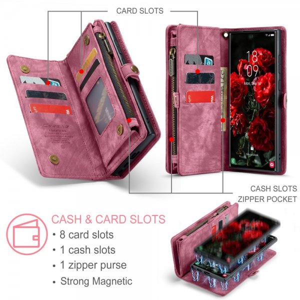 CaseMe Samsung Galaxy S25 Ultra Fodral 008 Series Löstagbart Skal Röd