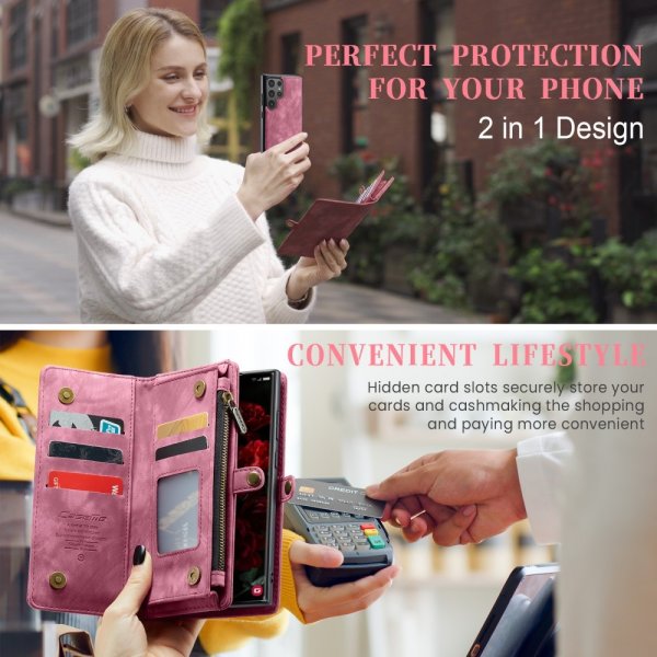 CaseMe Samsung Galaxy S25 Ultra Fodral 008 Series Löstagbart Skal Röd