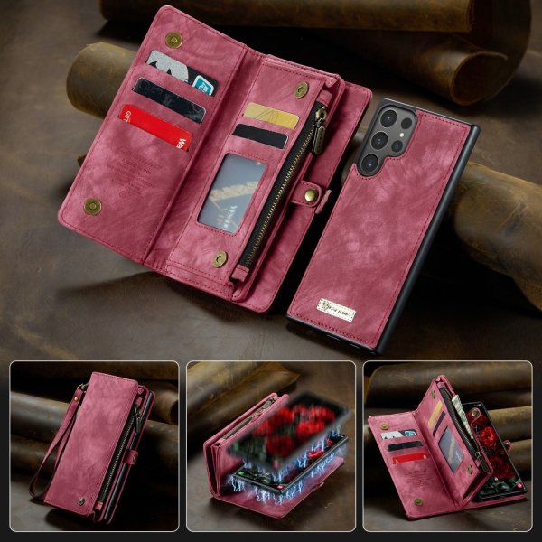 CaseMe Samsung Galaxy S25 Ultra Fodral 008 Series Löstagbart Skal Röd