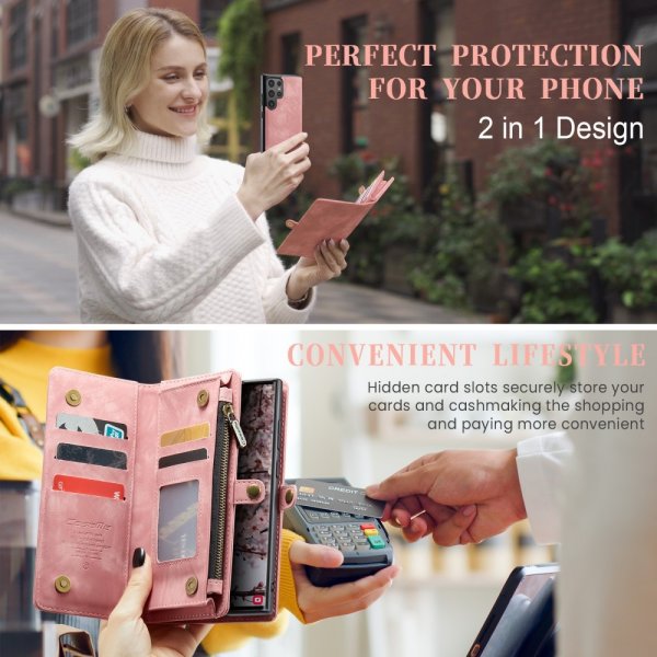 CaseMe Samsung Galaxy S25 Ultra Fodral 008 Series Löstagbart Skal Rosa