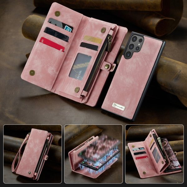 CaseMe Samsung Galaxy S25 Ultra Fodral 008 Series Löstagbart Skal Rosa