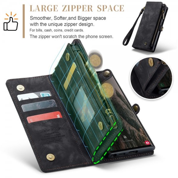 CaseMe Samsung Galaxy S25 Ultra Fodral 008 Series Löstagbart Skal Svart