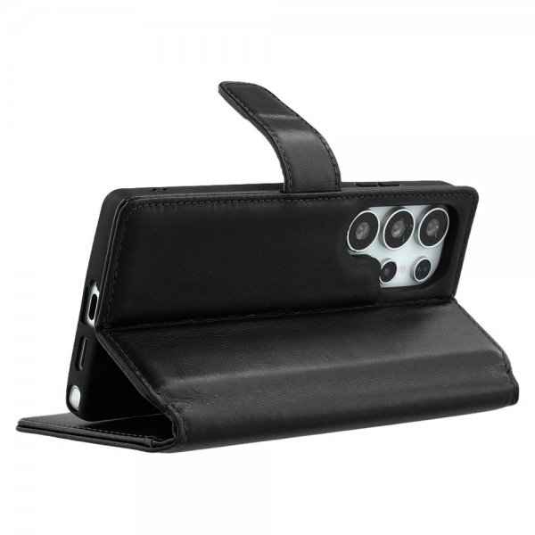 Nordic Covers Samsung Galaxy S25 Ultra Fodral Essential Leather Raven Black