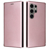 Samsung Galaxy S25 Ultra Fodral Kolfibertextur Roseguld