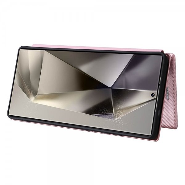 Samsung Galaxy S25 Ultra Fodral Kolfibertextur Roseguld