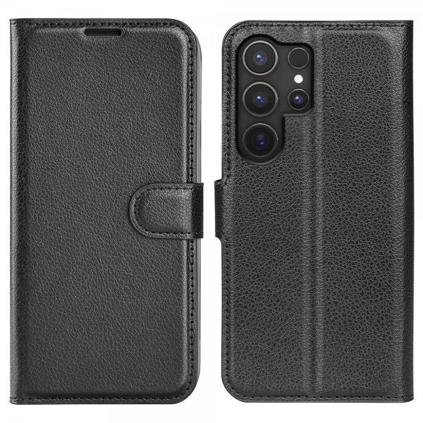 Samsung Galaxy S25 Ultra Fodral Litchi Svart