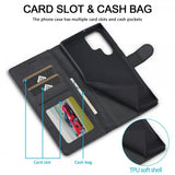 Lc.Imeeke Samsung Galaxy S25 Ultra Fodral med Kortfack Stativfunktion Svart