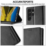 Lc.Imeeke Samsung Galaxy S25 Ultra Fodral med Kortfack Stativfunktion Svart