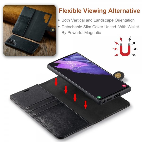 Dg.Ming Samsung Galaxy S25 Ultra Fodral med Löstagbart Skal Svart