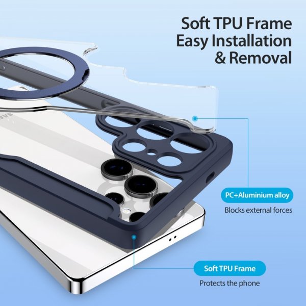 Dux Ducis Samsung Galaxy S25 Ultra Fodral Skin X Pro Series Kickstand MagSafe Blå
