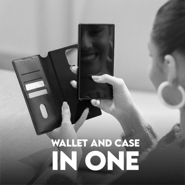 CARE by PanzerGlass Samsung Galaxy S25 Ultra Fodral Tango Two-in-One Wallet MagSafe Svart