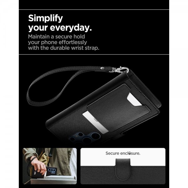 Spigen Samsung Galaxy S25 Ultra Fodral Wallet S Svart