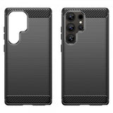 Samsung Galaxy S25 Ultra Skal Borstad Kolfibertextur Svart