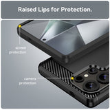Samsung Galaxy S25 Ultra Skal Borstad Kolfibertextur Svart