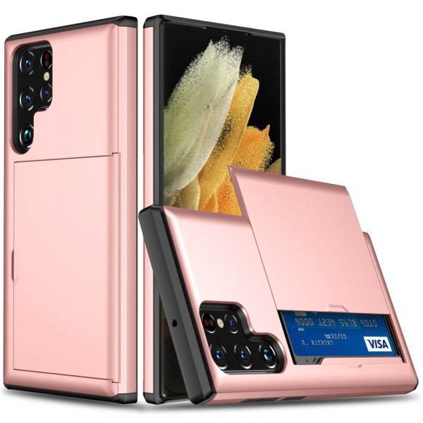 Samsung Galaxy S25 Ultra Skal Card Slide Roseguld