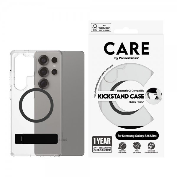 CARE by PanzerGlass Samsung Galaxy S25 Ultra Skal Kickstand MagSafe Svart