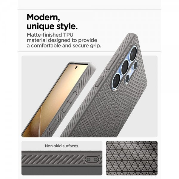 Spigen Samsung Galaxy S25 Ultra Skal Liquid Air Marble Gray