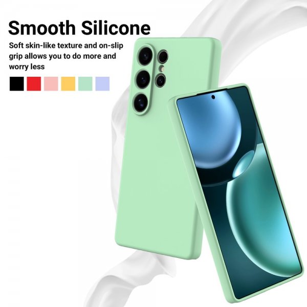 Samsung Galaxy S25 Ultra Skal med Strap Silikon Grön