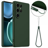 Samsung Galaxy S25 Ultra Skal med Strap Silikon MagSafe Mörkgrön
