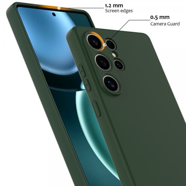 Samsung Galaxy S25 Ultra Skal med Strap Silikon MagSafe Mörkgrön