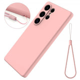 Samsung Galaxy S25 Ultra Skal med Strap Silikon Rosa