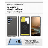 Spigen Samsung Galaxy S25 Ultra Skal Rugged Armor MagFit Marble Gray