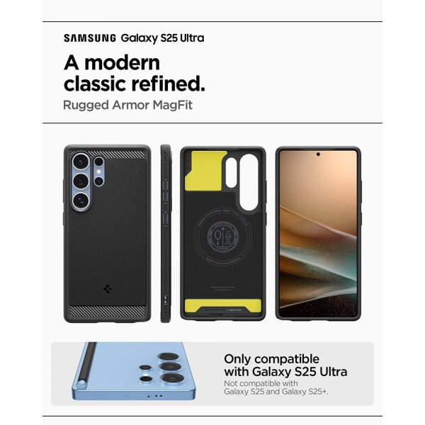 Spigen Samsung Galaxy S25 Ultra Skal Rugged Armor MagFit Matte Black