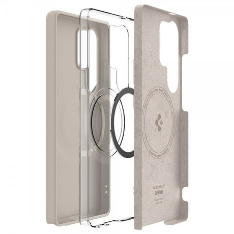 Spigen Samsung Galaxy S25 Ultra Skal Silicone Fit MagFit Natural Titanium