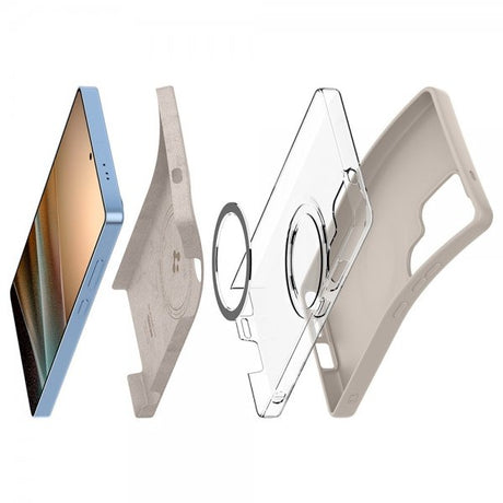 Spigen Samsung Galaxy S25 Ultra Skal Silicone Fit MagFit Natural Titanium
