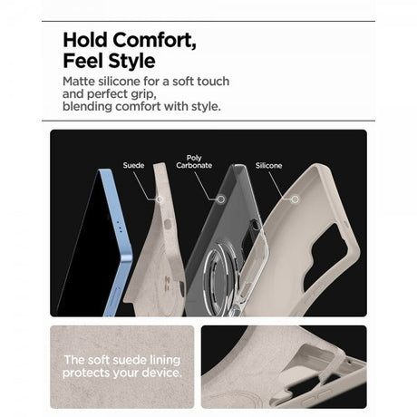 Spigen Samsung Galaxy S25 Ultra Skal Silicone Fit MagFit Natural Titanium