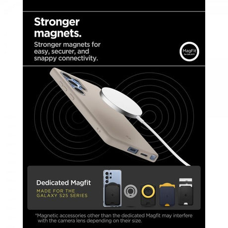 Spigen Samsung Galaxy S25 Ultra Skal Silicone Fit MagFit Natural Titanium