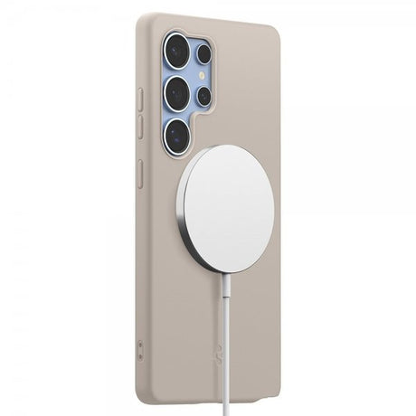 Spigen Samsung Galaxy S25 Ultra Skal Silicone Fit MagFit Natural Titanium
