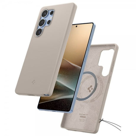 Spigen Samsung Galaxy S25 Ultra Skal Silicone Fit MagFit Natural Titanium