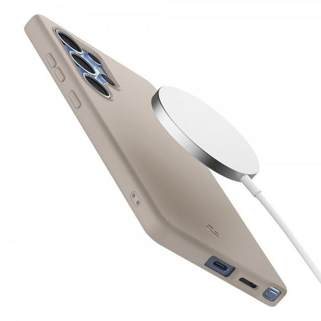 Spigen Samsung Galaxy S25 Ultra Skal Silicone Fit MagFit Natural Titanium