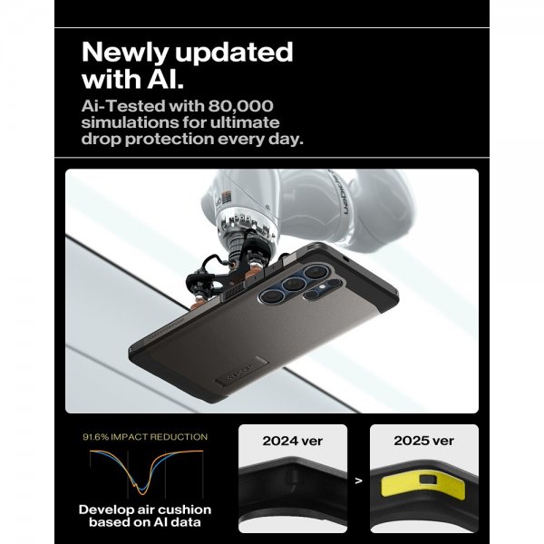 Spigen Samsung Galaxy S25 Ultra Skal Tough Armor MagFit Gunmetal