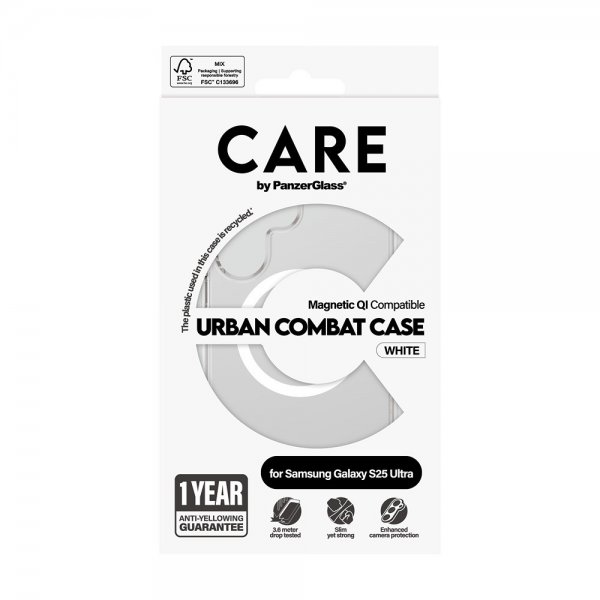 CARE by PanzerGlass Samsung Galaxy S25 Ultra Skal Urban Combat MagSafe Vit