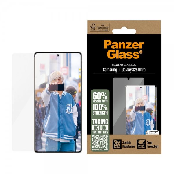 PanzerGlass Samsung Galaxy S25 Ultra Skärmskydd Ultra-Wide Fit EasyAligner