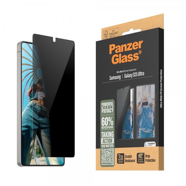 PanzerGlass Samsung Galaxy S25 Ultra Skärmskydd Ultra-Wide Fit Privacy EasyAligner