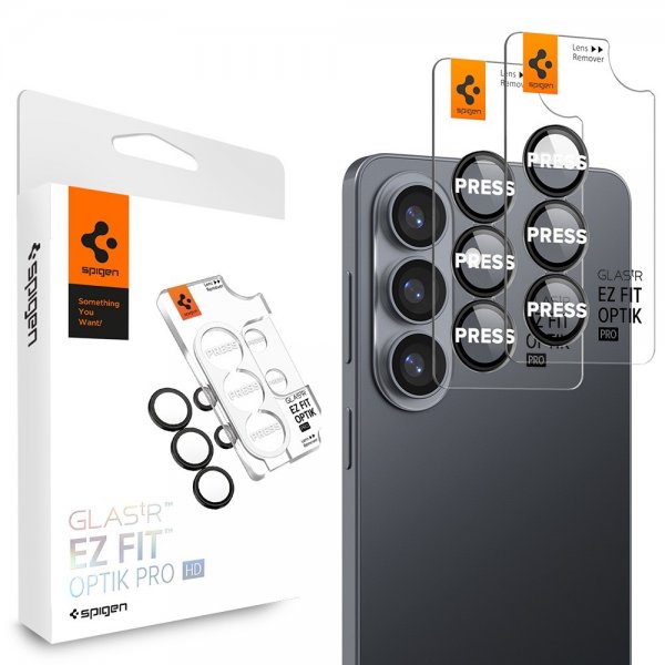 Spigen Samsung Galaxy S26 Kameraskydd GLAS.tR EZ Fit Optik Pro 2-pack Svart