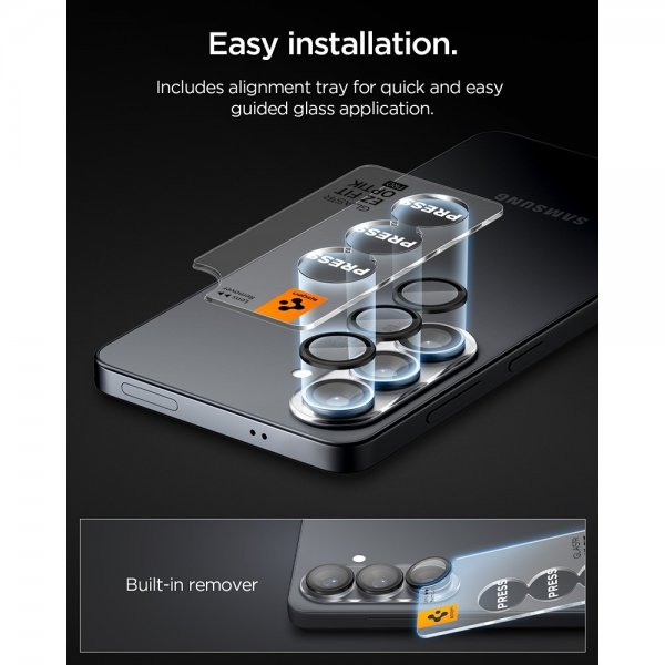 Spigen Samsung Galaxy S26 Kameraskydd GLAS.tR EZ Fit Optik Pro 2-pack Svart