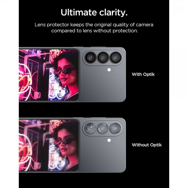 Spigen Samsung Galaxy S26 Plus Kameraskydd GLAS.tR EZ Fit Optik Pro 2-pack Svart