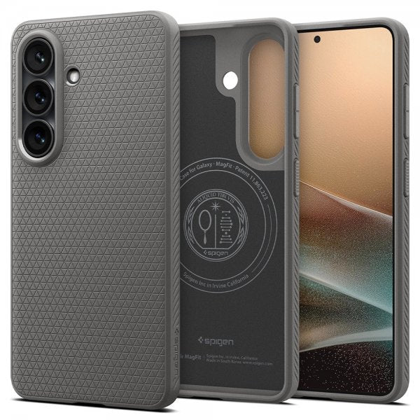 Spigen Samsung Galaxy S26 Plus Skal Liquid Air MagFit Marble Gray