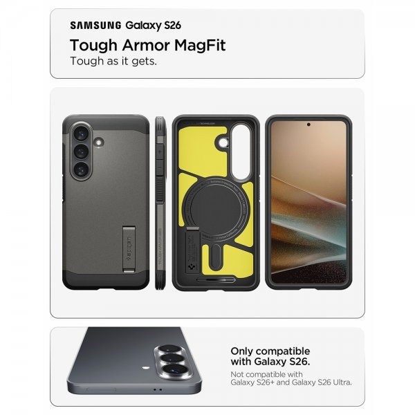 Spigen Samsung Galaxy S26 Skal Tough Armor MagFit Gunmetal