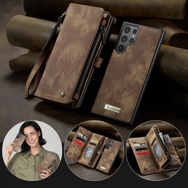 CaseMe Samsung Galaxy S26 Ultra Fodral 008 Series Löstagbart Skal Brun
