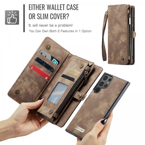 CaseMe Samsung Galaxy S26 Ultra Fodral 008 Series Löstagbart Skal Brun