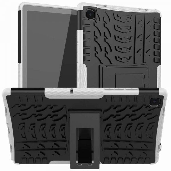 Samsung Galaxy Tab A7 Skal Däckmönster Stativfunktion Vit