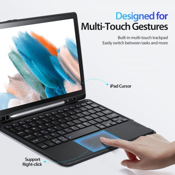Dux Ducis Samsung Galaxy Tab A8 Fodral Löstagbart Tangentbord Svart